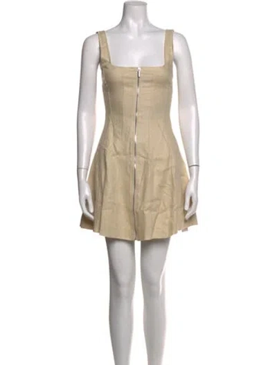 Pre-owned Dissh Linen Mini Dress In Neutrals