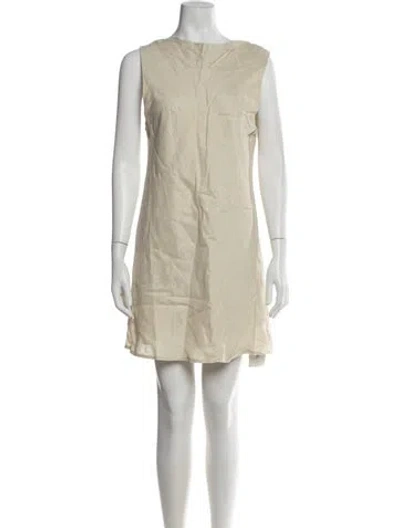 Pre-owned Dissh Linen Mini Dress In Neutrals
