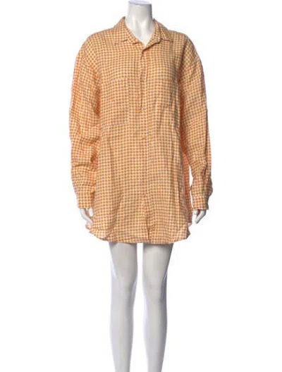 Pre-owned Dissh Linen Mini Dress In Orange