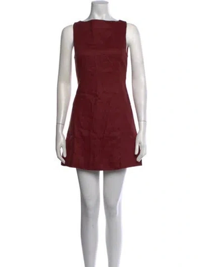 Pre-owned Dissh Linen Mini Dress In Red