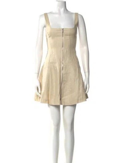 Pre-owned Dissh Linen Mini Dress W/ Tags In Brown