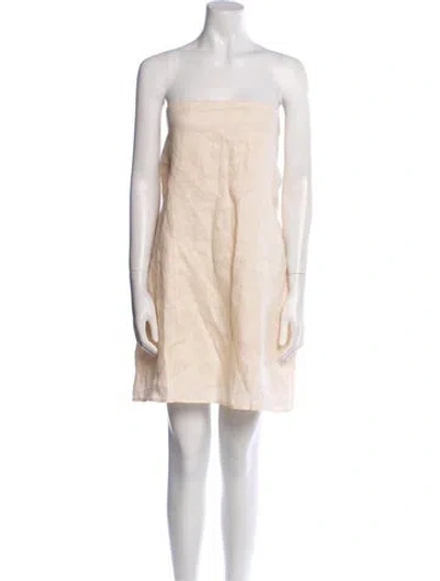 Pre-owned Dissh Linen Mini Dress W/ Tags In Neutral