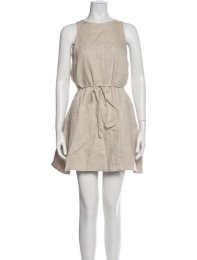 Pre-owned Dissh Linen Mini Dress W/ Tags In Neutral