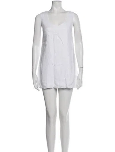 Pre-owned Dissh Linen Mini Dress W/ Tags In White