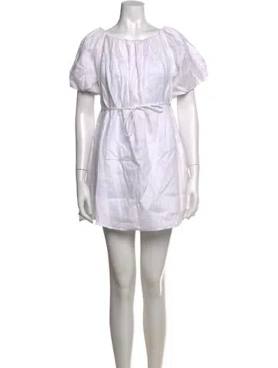 Pre-owned Dissh Linen Mini Dress W/ Tags In White