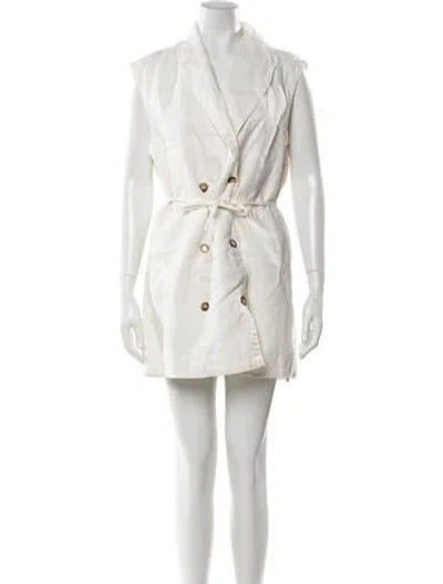 Pre-owned Dissh Linen Mini Dress In White