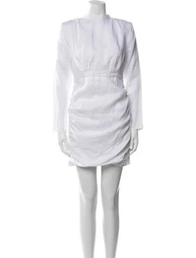 Pre-owned Dissh Linen Mini Dress In White