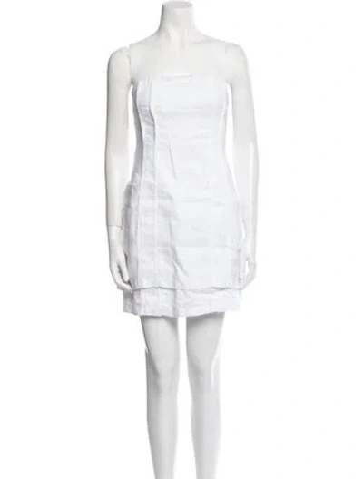 Pre-owned Dissh Linen Mini Dress In White