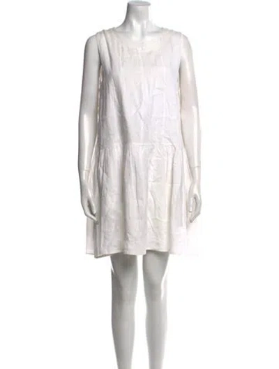 Pre-owned Dissh Linen Mini Dress In White