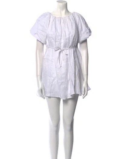 Pre-owned Dissh Linen Mini Dress In White
