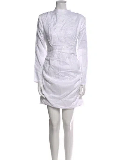 Pre-owned Dissh Linen Mini Dress In White