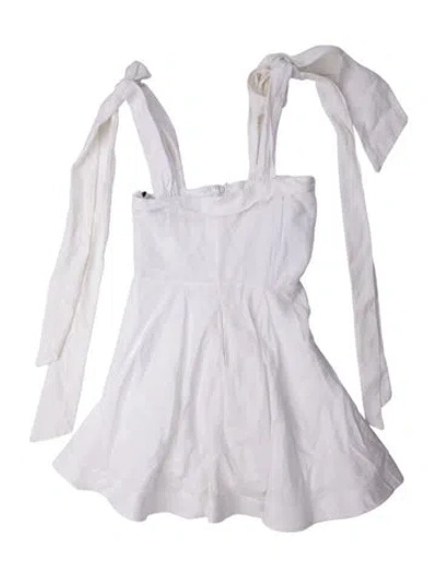 Pre-owned Dissh Linen Mini Dress In White