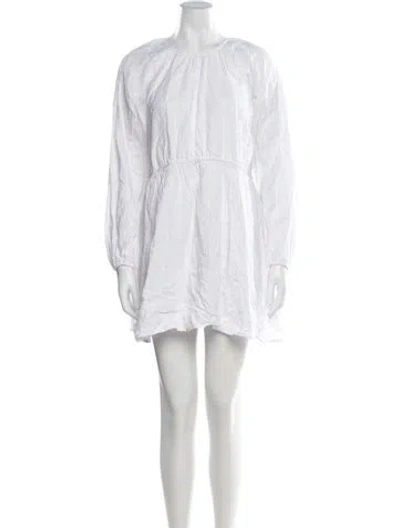 Pre-owned Dissh Linen Mini Dress In White
