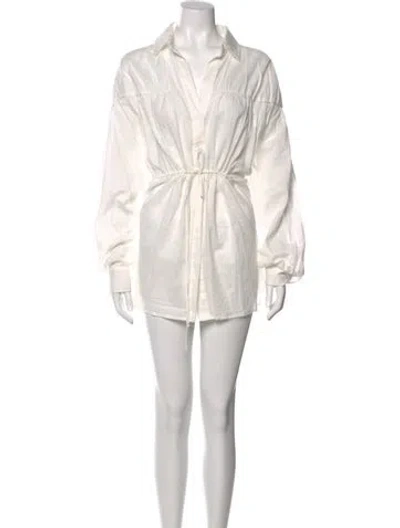 Pre-owned Dissh Linen Mini Dress In White