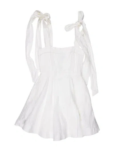 Pre-owned Dissh Linen Mini Dress In White