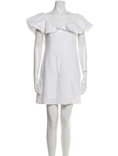 Pre-owned Dissh Linen Mini Dress In White