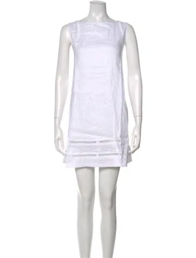 Pre-owned Dissh Linen Mini Dress In White
