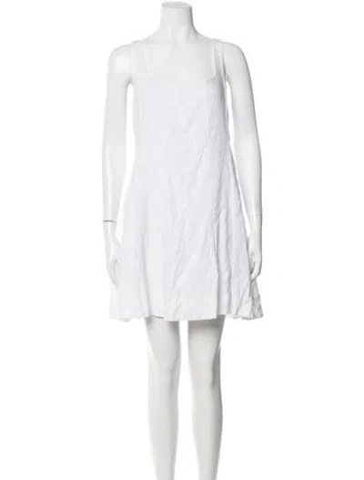 Pre-owned Dissh Linen Mini Dress In White