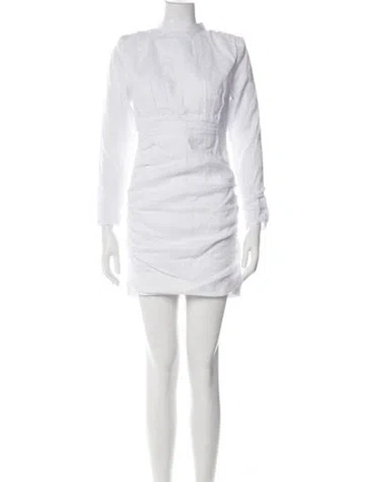 Pre-owned Dissh Linen Mini Dress In White