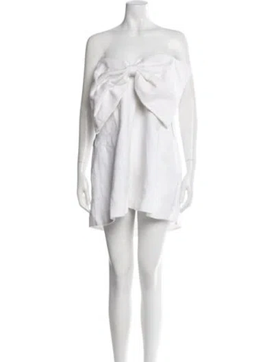 Pre-owned Dissh Linen Mini Dress In White
