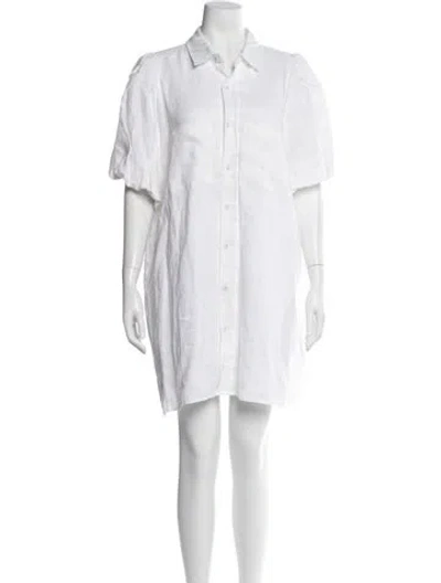 Pre-owned Dissh Linen Mini Dress In White