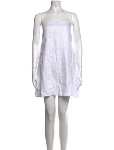 Pre-owned Dissh Linen Mini Dress In White