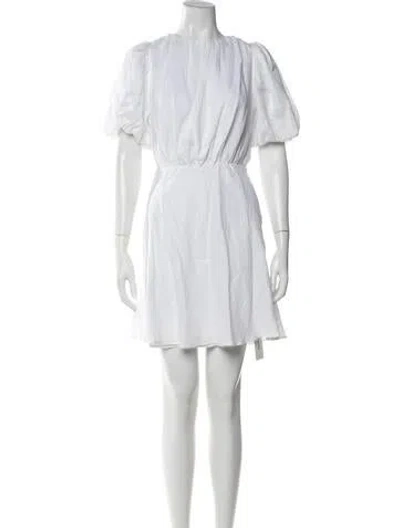 Pre-owned Dissh Linen Mini Dress In White
