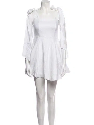 Pre-owned Dissh Linen Mini Dress In White