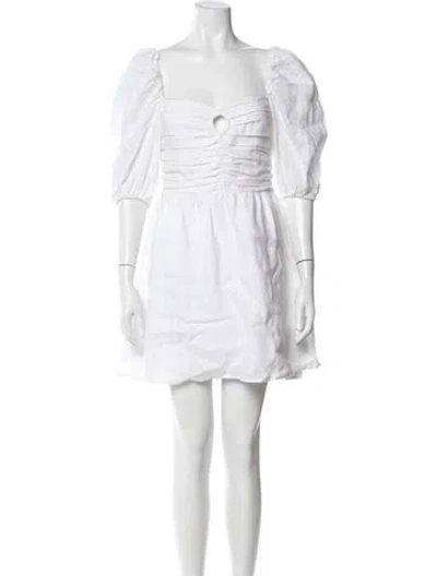 Pre-owned Dissh Linen Mini Dress In White