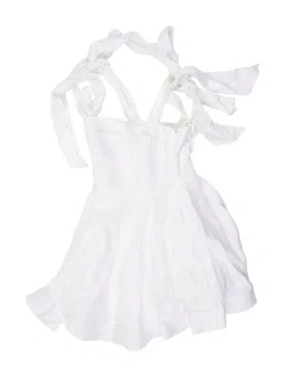 Pre-owned Dissh Linen Mini Dress In White