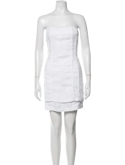 Pre-owned Dissh Linen Mini Dress In White