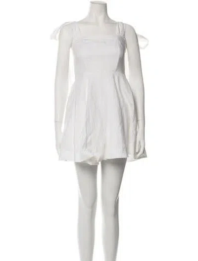 Pre-owned Dissh Linen Mini Dress In White