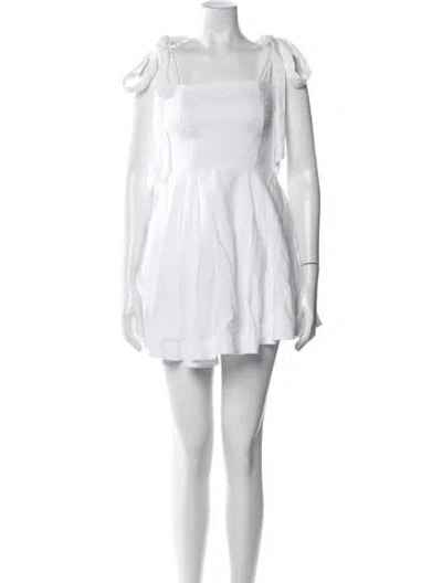 Pre-owned Dissh Linen Mini Dress In White