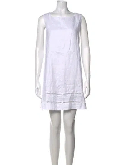 Pre-owned Dissh Linen Mini Dress In White