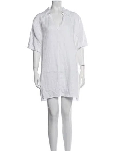 Pre-owned Dissh Linen Mini Dress In White