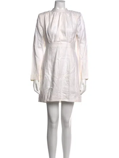 Pre-owned Dissh Linen Mini Dress In White