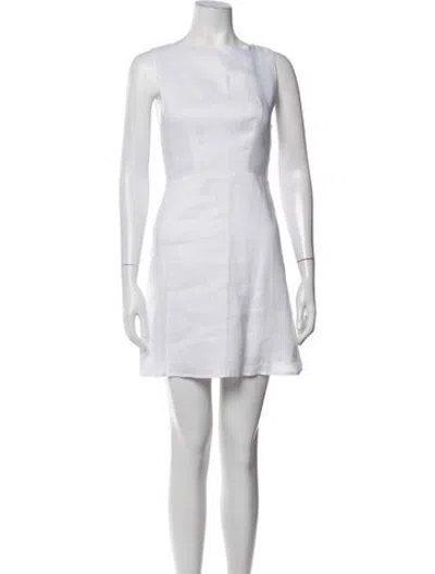 Pre-owned Dissh Linen Mini Dress In White