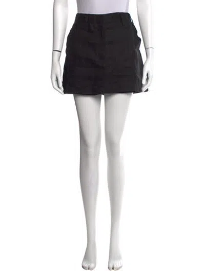 Pre-owned Dissh Linen Mini Shorts In Black