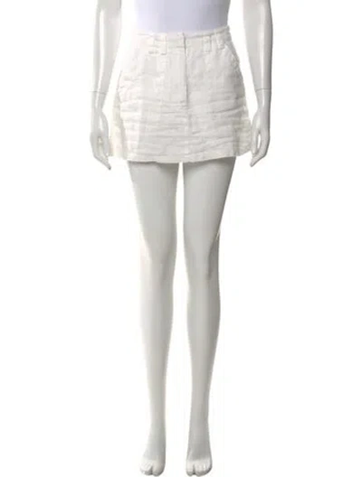 Pre-owned Dissh Linen Mini Shorts In White