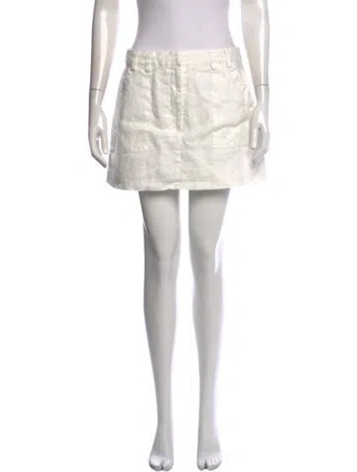 Pre-owned Dissh Linen Mini Shorts In White
