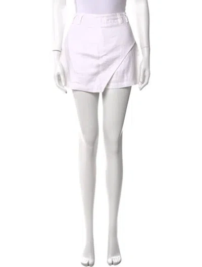 Pre-owned Dissh Linen Mini Shorts In White