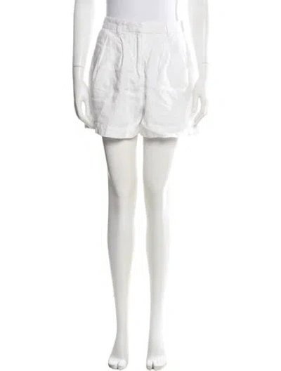 Pre-owned Dissh Linen Mini Shorts In White