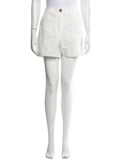 Pre-owned Dissh Linen Mini Shorts In White