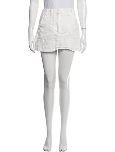 Pre-owned Dissh Linen Mini Shorts In White