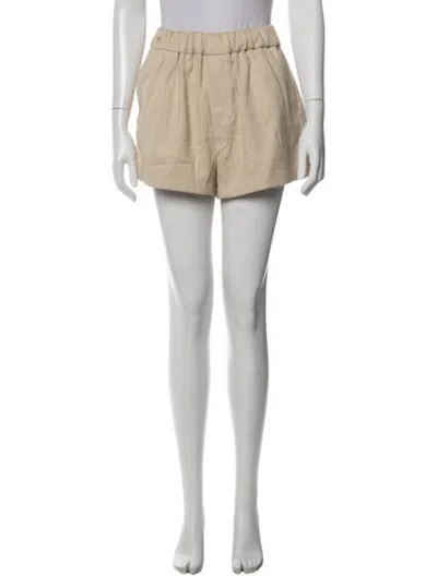 Pre-owned Dissh Linen Mini Shorts In White