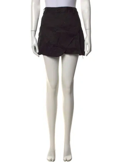 Pre-owned Dissh Linen Mini Skirt In Black