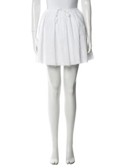 Pre-owned Dissh Linen Mini Skirt In White