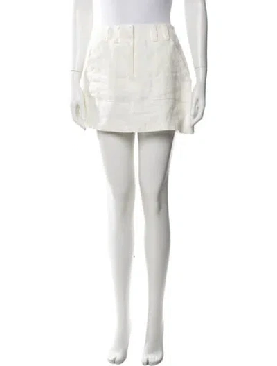 Pre-owned Dissh Linen Mini Skirt In White