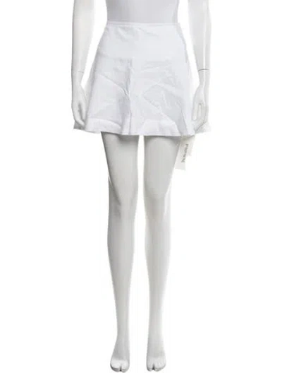 Pre-owned Dissh Linen Mini Skirt In White