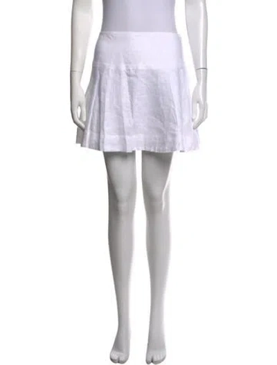 Pre-owned Dissh Linen Mini Skirt In White